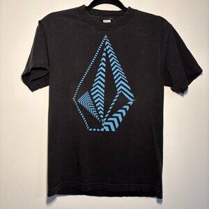 Vintage Early 2000s Volcom Graphic T-Shirt - Black, Small, Retro Skate Surf